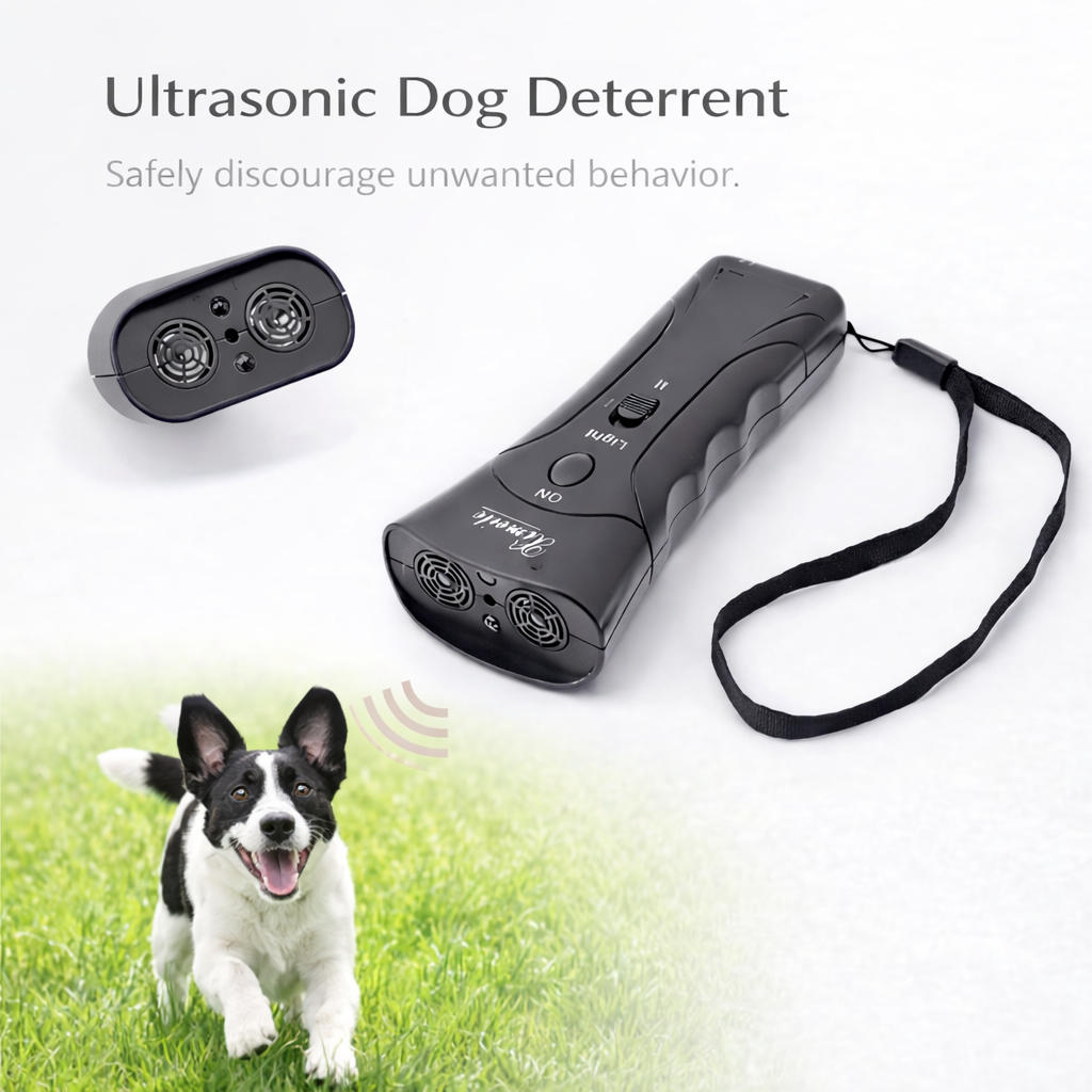Coco Sniffs Ultrasonic Dog Chaser | Anti-Barking & Safety Device with Flashlight