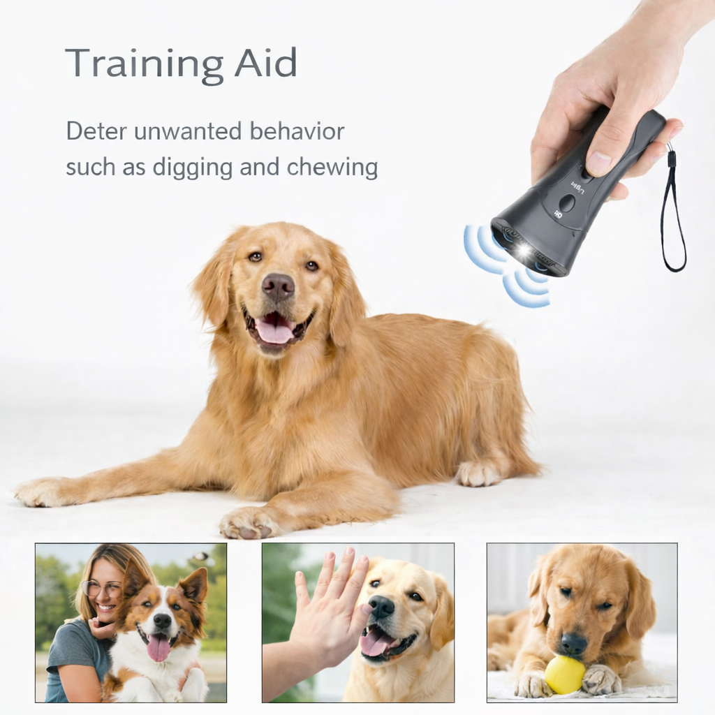 Coco Sniffs Ultrasonic Dog Chaser | Anti-Barking & Safety Device with Flashlight