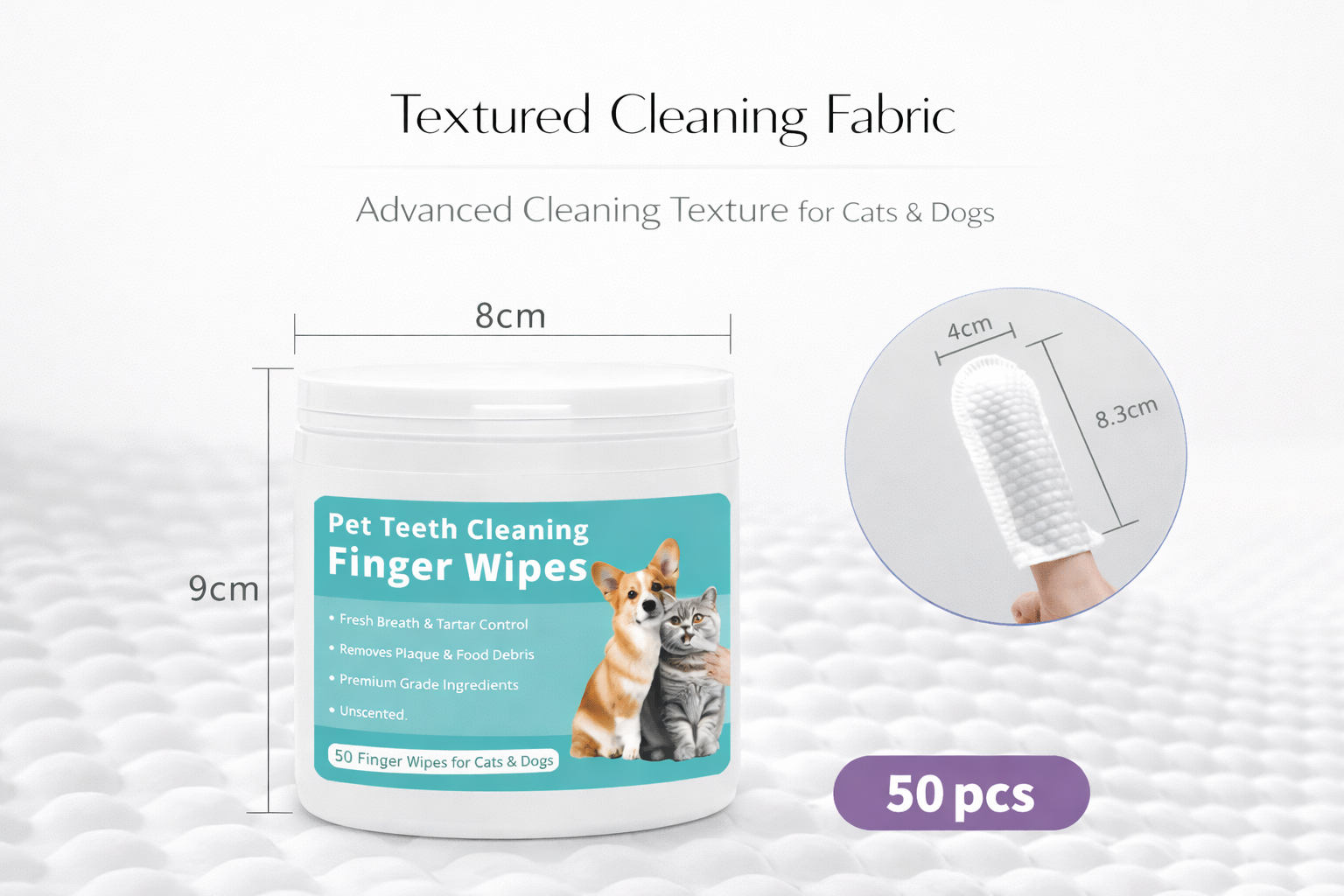 Coco Sniffs Disposable Dental Finger Wipes For Pets