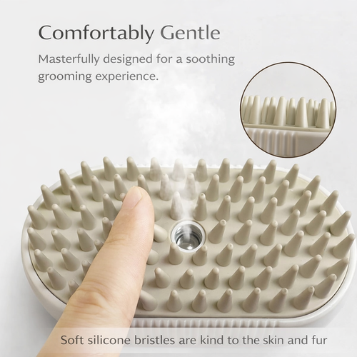 Coco Sniffs Steam Brush for Dogs & Cats | Self-Cleaning Steamy Grooming Brush