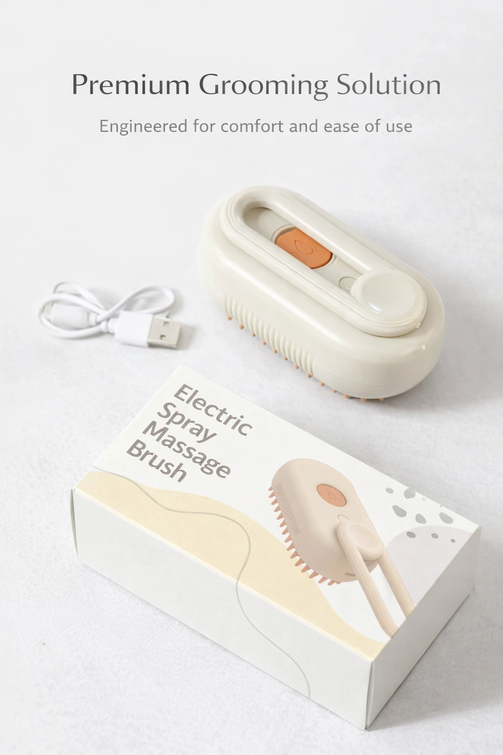 Coco Sniffs Steam Brush for Dogs & Cats | Self-Cleaning Steamy Grooming Brush